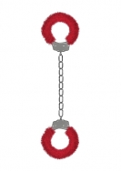 Furry Ankle Cuffs - Red
