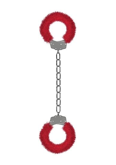 Furry Ankle Cuffs - Red