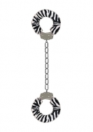 Furry Ankle Cuffs - Zebra