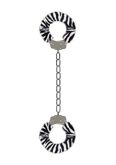 Furry Ankle Cuffs - Zebra