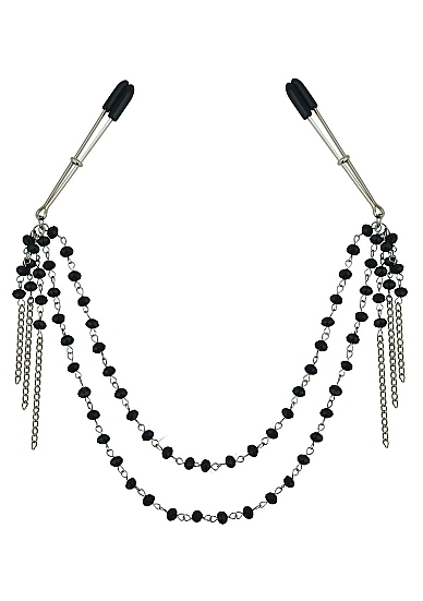 Jeweled Nipple Clips - Black