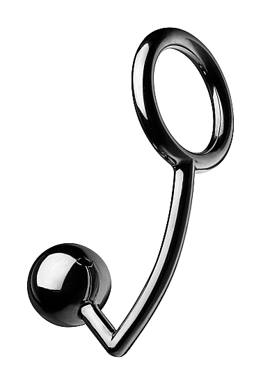 Steel Cock Ring with Anal Ball